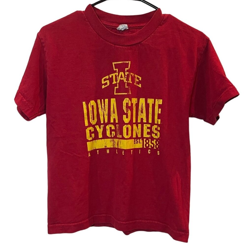Iowa State Cyclones Youth T-Shirt Alstyle Medium Red Athletic Print Cotton